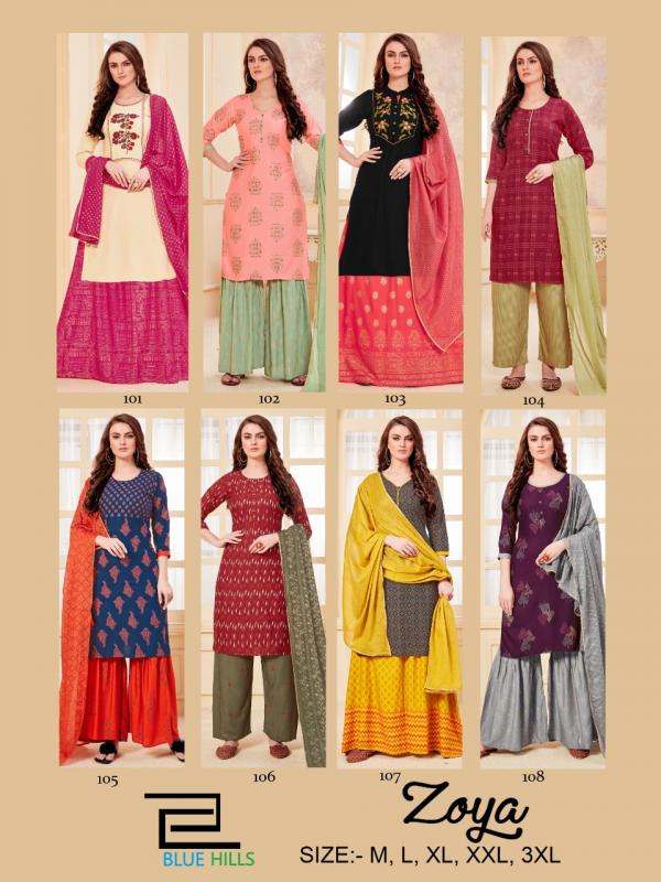 Bluehills-Zoya-Rayon-Kurti-With-Bottom-And-Dupatta